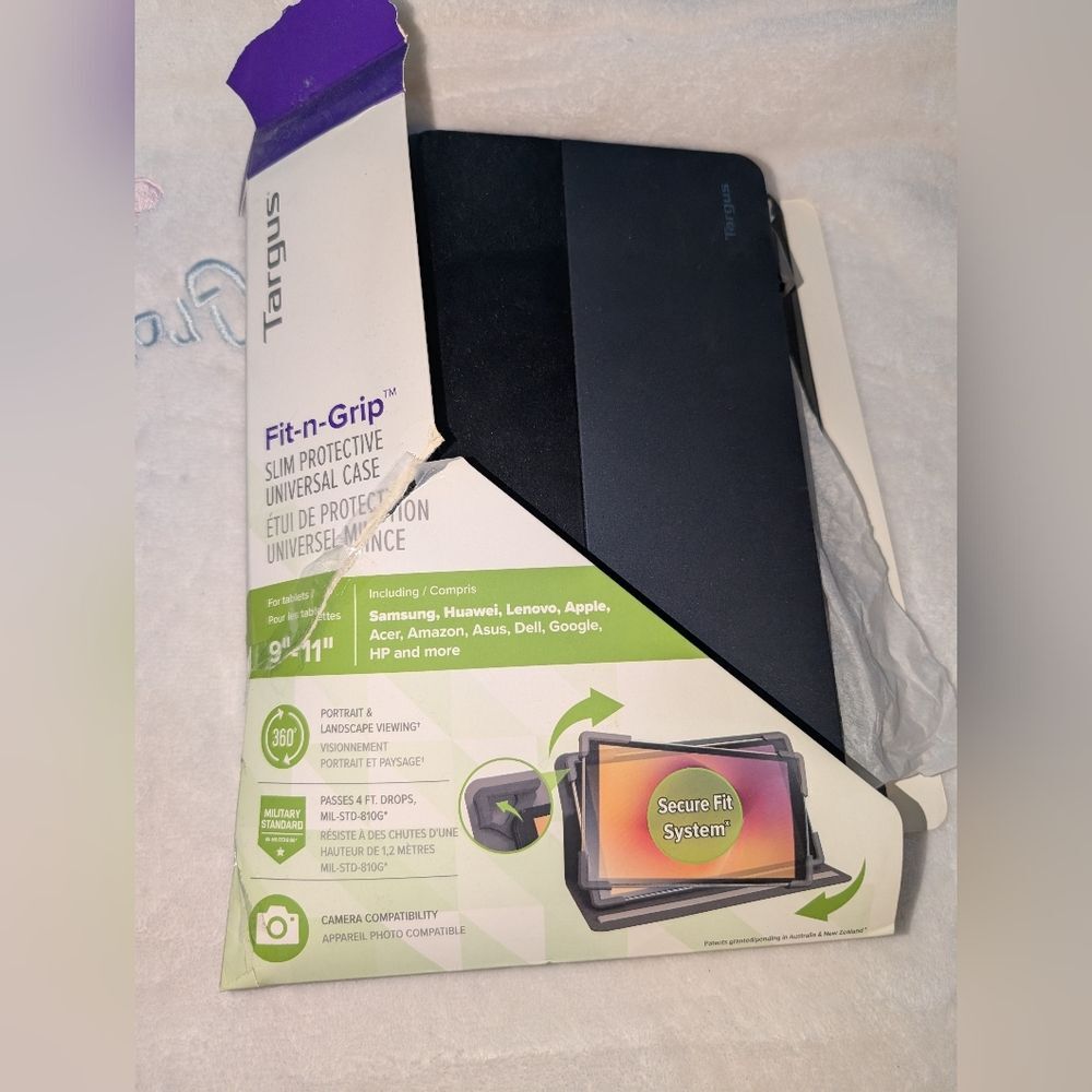 Targus Fit-n-Grip 9"-11" Slim Protective Universal Tablet Case NWT Black
